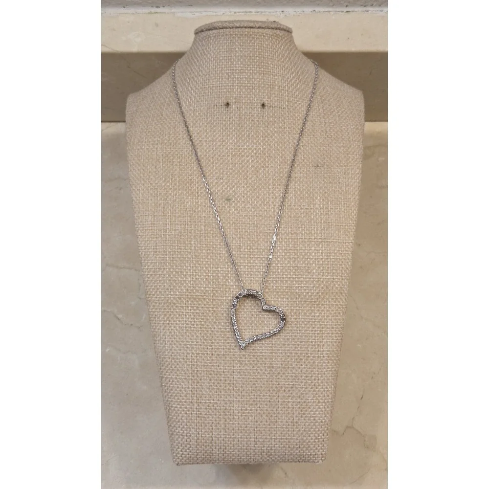 Swarovski Crystal Pave‎ Set Heart Pendant Necklace 15-17.5